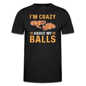 I Am Crazy About My Eggs. Royal - Men's Functional T-Shirt - black - Front - AI Model Male 178 dark (178cm)
