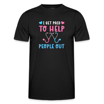 Ich Werde Dafür Bezahlt, Menschen Zu Helfen. - Männer Funktions-T-Shirt - Schwarz - Vorne - AI Model Male 178 dark (178cm)