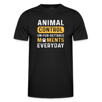 Aco. Unpelzige Momente. Tierschutzbeauftragter - Männer Funktions-T-Shirt - Schwarz - Vorne - AI Model Male 178 dark (178cm)