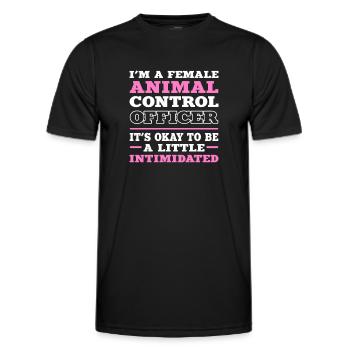 Aco Fille. Inspectrice des animaux - T-shirt sport Homme - noir - Devant - AI Model Male 178 dark (178cm)