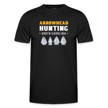Arrowhead chassant la Caroline du Sud. Chasse à la pointe de flèche - T-shirt sport Homme - noir - Devant - AI Model Male 178 dark (178cm)