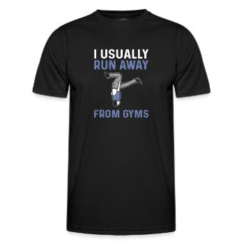 J’ai l’habitude de fuir les gymnases. - T-shirt sport Homme - noir - Devant - AI Model Male 178 dark (178cm)