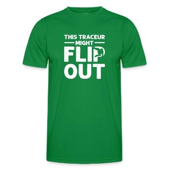 Dieser Traceur Könnte Ausrasten. Parcours - Männer Funktions-T-Shirt - Kelly Green - Vorne - AI Model Male 178 dark (178cm)