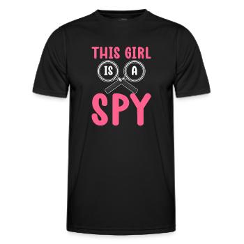 Cette fille est une espionne. Détective privé. - T-shirt sport Homme - noir - Devant - AI Model Male 178 dark (178cm)