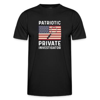 Détective privé patriotique. Détective privé aux États-Unis - T-shirt sport Homme - noir - Devant - AI Model Male 178 dark (178cm)