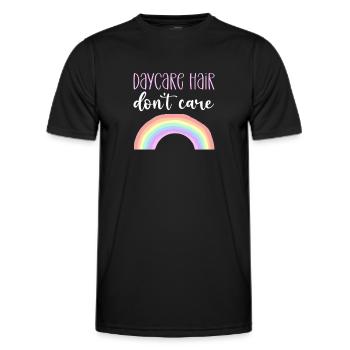 Daycare Hair Don't Care. Childcare. - Men's Functional T-Shirt - black - Front - AI Model Male 178 dark (178cm)