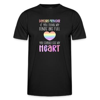 Appréciation de la garde d’enfants. Fournisseurs de - T-shirt sport Homme - noir - Devant - AI Model Male 178 dark (178cm)