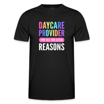 Assistante maternelle pour les petites choses de la vie. - T-shirt sport Homme - noir - Devant - AI Model Male 178 dark (178cm)
