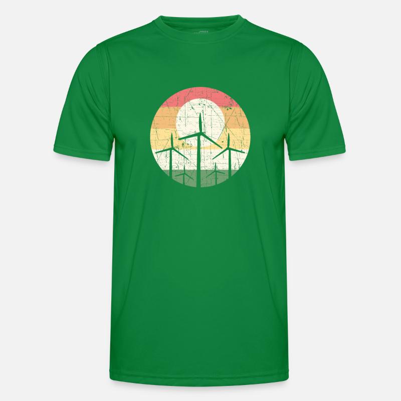 Vintage Windmill Operator. Wind Turbine Technician Men's Functional T-Shirt