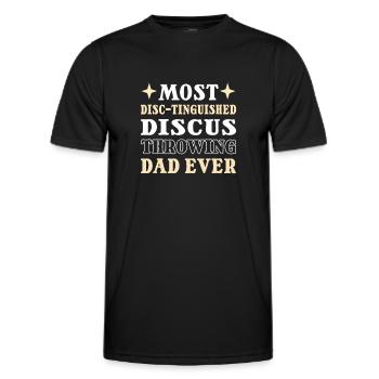 Diskuswerfender Vater. Diskuswerfer-vater - Männer Funktions-T-Shirt - Schwarz - Vorne - AI Model Male 178 dark (178cm)