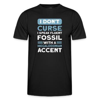 Chasse aux dents de mégalodon. Dent fossile de dent de requin - T-shirt sport Homme - noir - Devant - AI Model Male 178 dark (178cm)