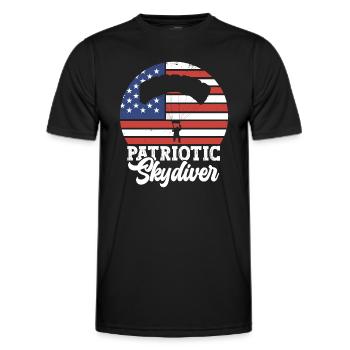 Parachutiste patriotique. États-Unis - T-shirt sport Homme - noir - Devant - AI Model Male 178 dark (178cm)
