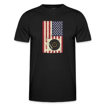 Collectionneur et collectionneur de LP américains - T-shirt sport Homme - noir - Devant - AI Model Male 178 dark (178cm)
