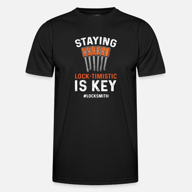 Lock-timistic is key. Locks - Men's Functional T-Shirt - black
