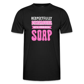 Mit Kommerzieller Seife Respektvoll Nicht - Männer Funktions-T-Shirt - Schwarz - Vorne - AI Model Male 178 dark (178cm)