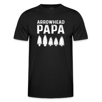 Pfeilspitze Papa. Papa Pfeilspitzenjagd - Männer Funktions-T-Shirt - Schwarz - Vorne - AI Model Male 178 dark (178cm)