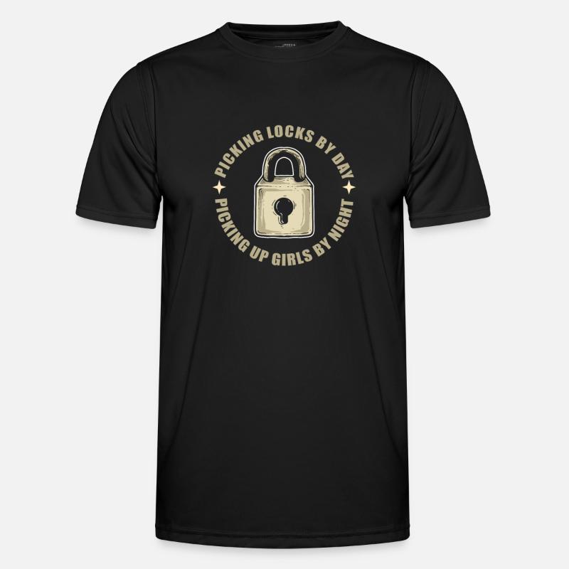 Schlösser Knacken Am Tag. Lock Picking. Männer Funktions-T-Shirt