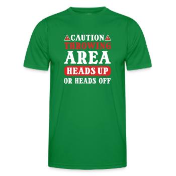 Vorsicht! Wurfbereich. Diskus-werfer. Diskuswerfen - Männer Funktions-T-Shirt - Kelly Green - Vorne - AI Model Male 178 dark (178cm)