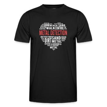Détecteur de métaux. Chasse aux reliquaires. Détection de métaux - T-shirt sport Homme - noir - Devant - AI Model Male 178 dark (178cm)
