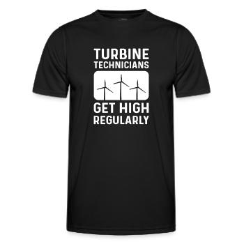 Les techniciens de turbine se défoncent régulièrement. - T-shirt sport Homme - noir - Devant - AI Model Male 178 dark (178cm)