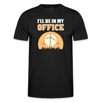 Je serai dans mon bureau. - T-shirt sport Homme - noir - Devant - AI Model Male 178 dark (178cm)
