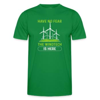 Ne vous inquiétez pas, Windtech est là. Éolienne - T-shirt sport Homme - vert - Devant - AI Model Male 178 dark (178cm)