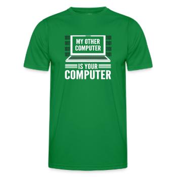 My other computer is your computer. White Hat - Men's Functional T-Shirt - kelly green - Front - AI Model Male 178 dark (178cm)