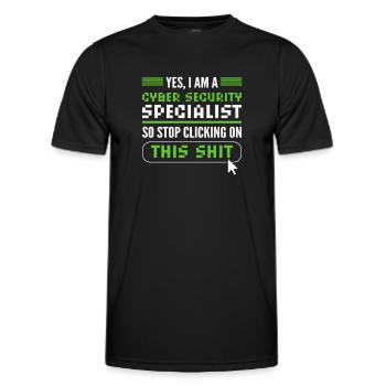 White Hat Hacker. Cyber-krieger. - Männer Funktions-T-Shirt - Schwarz - Vorne - AI Model Male 178 dark (178cm)