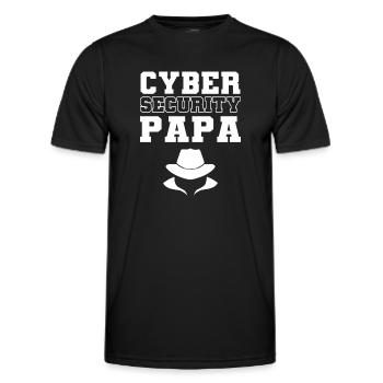 Cyber Security Papa. White Hat Hacker Cyber - Männer Funktions-T-Shirt - Schwarz - Vorne - AI Model Male 178 dark (178cm)