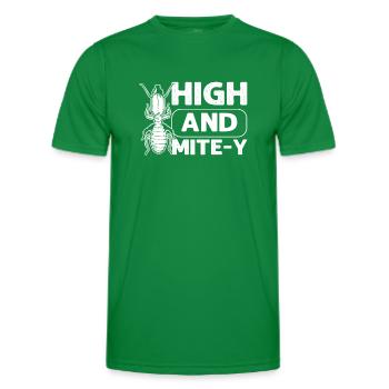 Haut et semblable à un acarien. Exterminateur. - T-shirt sport Homme - vert - Devant - AI Model Male 178 dark (178cm)