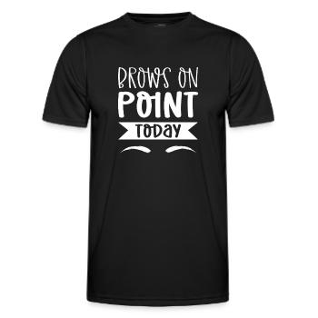 Brows On Point Today. Microblading eyebrow - Men's Functional T-Shirt - black - Front - AI Model Male 178 dark (178cm)