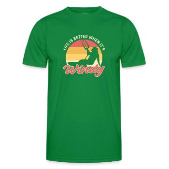 La vie est meilleure quand il y a du vent. - T-shirt sport Homme - vert - Devant - AI Model Male 178 dark (178cm)