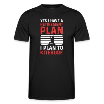 Oui, j’ai un plan de retraite. J’ai l’intention de - T-shirt sport Homme - noir - Devant - AI Model Male 178 dark (178cm)