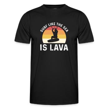 Surfen Wie Das Meer Lava Ist. Kiteboarding - Männer Funktions-T-Shirt - Schwarz - Vorne - AI Model Male 178 dark (178cm)