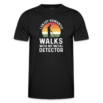 Détecteur de métaux. Chasse aux reliquaires. Détection de métaux - T-shirt sport Homme - noir - Devant - AI Model Male 178 dark (178cm)