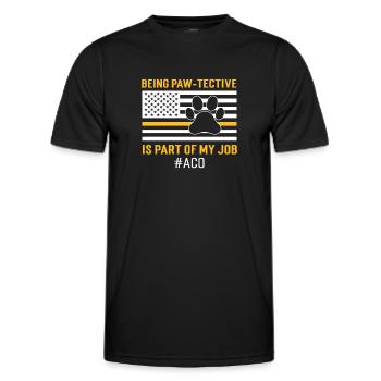Giving paws is my job. Aco. - Men's Functional T-Shirt - black - Front - AI Model Male 178 dark (178cm)