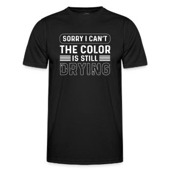 Pardon. Je n’arrive pas à sécher le - T-shirt sport Homme - noir - Devant - AI Model Male 178 dark (178cm)