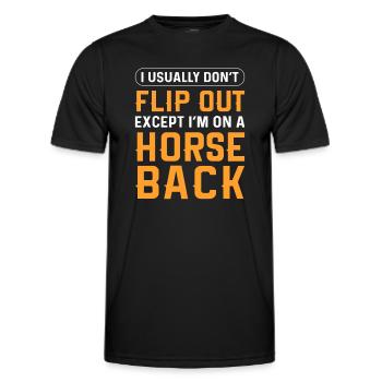 Je ne panique généralement pas. Sauf que - T-shirt sport Homme - noir - Devant - AI Model Male 178 dark (178cm)