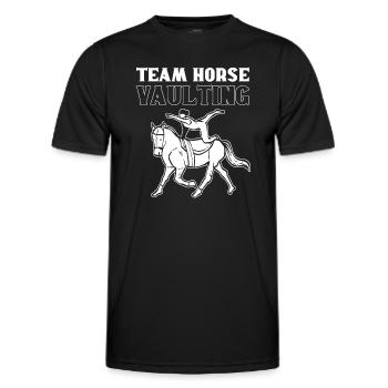 Teampferd Viertel -Pferd Reitpferdhöfchen - Männer Funktions-T-Shirt - Schwarz - Vorne - AI Model Male 178 dark (178cm)