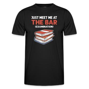 Just meet me at the bar. Lawyer - Men's Functional T-Shirt - black - Front - AI Model Male 178 dark (178cm)
