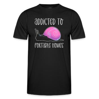 Addicted to portable homes. Survey - Men's Functional T-Shirt - black - Front - AI Model Male 178 dark (178cm)