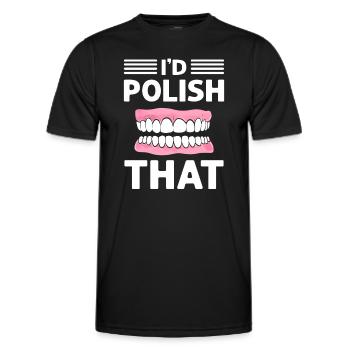 I would polish that. Orthodontic - Men's Functional T-Shirt - black - Front - AI Model Male 178 dark (178cm)