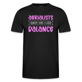 Aerial acrobats always have a good balance. - Men's Functional T-Shirt - black - Front - AI Model Male 178 dark (178cm)