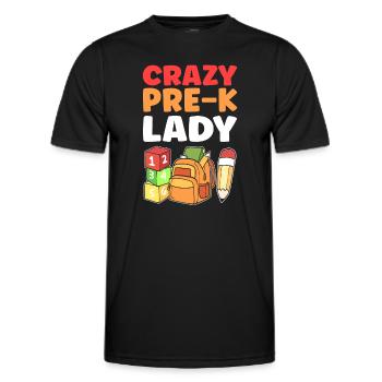 Verrückte Pre-K-Dame. Vorschullehrer - Männer Funktions-T-Shirt - Schwarz - Vorne - AI Model Male 178 dark (178cm)