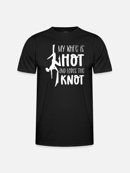Meine Frau Ist Heiß - Männer Funktions-T-Shirt - Schwarz
