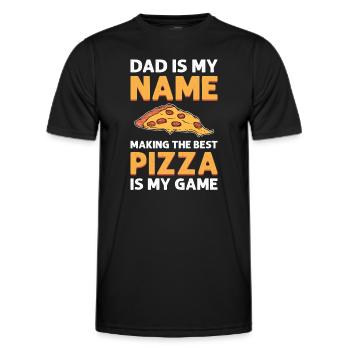Dad is my name, making pizza is my - Men's Functional T-Shirt - black - Front - AI Model Male 178 dark (178cm)