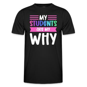 Mes étudiants sont mon pourquoi. Tôt - T-shirt sport Homme - noir - Devant - AI Model Male 178 dark (178cm)