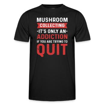 Morel Hunter Mycology Foraging Mushroom Collecting - Men's Functional T-Shirt - black - Front - AI Model Male 178 dark (178cm)