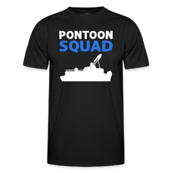 Pontoon Squad for pontoon boating. - Men's Functional T-Shirt - black - Front - AI Model Male 178 dark (178cm)