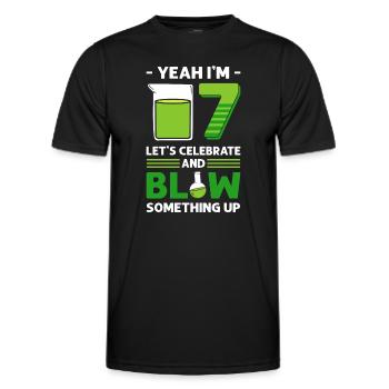 Oui, j’ai 7 ans. Célébrons. 7e anniversaire. 7 - T-shirt sport Homme - noir - Devant - AI Model Male 178 dark (178cm)
